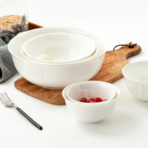 Tangshan Bone Porcelain Bowl Tableware Home 9-inch Large Porcelain Bowl Large Porcelain Soup Bowl Two Big Bowl Eat Noodle Bowl Kitchen Bowl