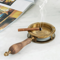 Harvest cottage India imported brass glass ashtray retro light luxury creative personality glass ashtray household
