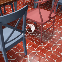 Customised folk juku red flower brick Moroccan retro toilet balcony Kitchen Genguan Wall Tiles Anti Slip Tiles