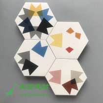 Nordic simple hexagonal colored flower brick geometric hexagonal brick kitchen wall tile non-slip toilet balcony tile