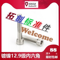 12 9 grade nickel plated inner hexagonal screw high-strength alloy steel to hydrogen screws M2M2 5M3M4M5 * 4 6-100