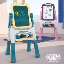 Youleen children's drawing board double-sided magnetic writing board easel baby color graffiti board bracket small blackboard
