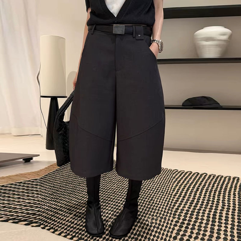 High-Waisted Slimming Black Scimitar-Cut Cropped Wide-Leg Pants for Women, 2026 Autumn New Style, Loose and Versatile, Casual Suit-Style Mid-Length Pants High-Waisted Slimming Black Scimitar-Cut Cropped Wide-Leg Pants for Women, 2026 Autumn New Style, Loose and Versatile, Casual Suit-Style Mid-Length Pants