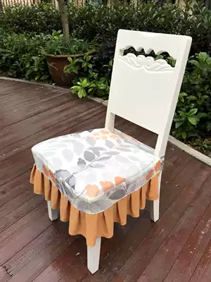 Small fresh floral thickened dining chair cushion Household fabric chair cushion stool cushion bench cover disassembly and washing customization