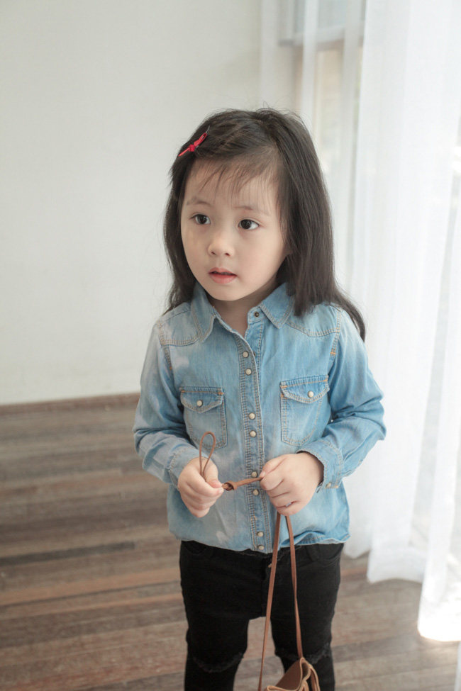 Chemise fille à manche longue en toile - Ref 2085608 Image 23