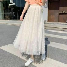 European NL mesh skirt for women's spring/summer 2024 new mid length lace A-line skirt with a high waisted design that feels niche