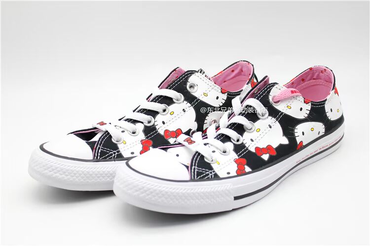 Converse x Hello Kitty Converse 1970s giày vải màu đen và trắng cổ điển giày vải cao cấp