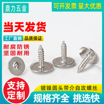 Carbon steel screw self-tapping nail with gasket screw nickel-plated thread non-standard meson black PWA2 6*6*10