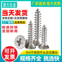 304 stainless steel cross self-tapping screw countersunk head screw wooden screw flat head lengthy self-tapping nail M2M3M4M5M6