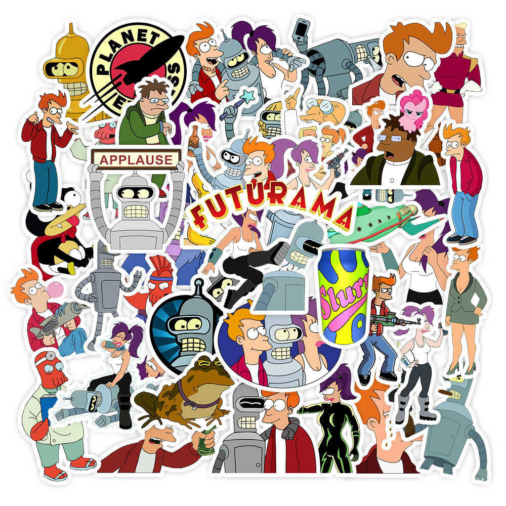 50 Futurama fly out of the future cartoon anime movie stickers Pvc waterproof stickers do not repeat