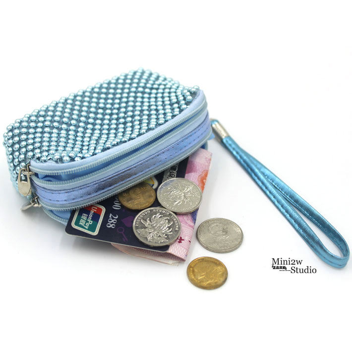 Candy Color Hand Carrying Pull Chain Double Coin Bag Zero Money Bag Shopping Street Small Hand Bag Key Card Bag Zero Money Hand Carrying Small Bag