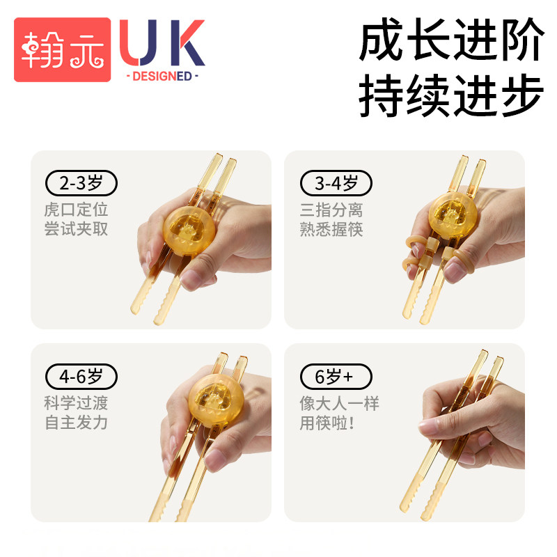 Children's Training Chopsticks for Ages 2-3-6, Special Practice Chopsticks for Toddlers, Tiger Mouth Auxiliary Learning Chopsticks, Tableware