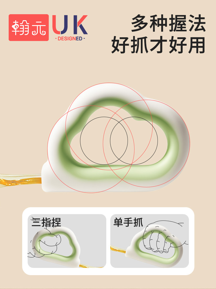 Baby Spoon for Infants Learning to Eat Independently, Short-Handled Silicone Feeding Spoon, Children's Fork and Spoon Set