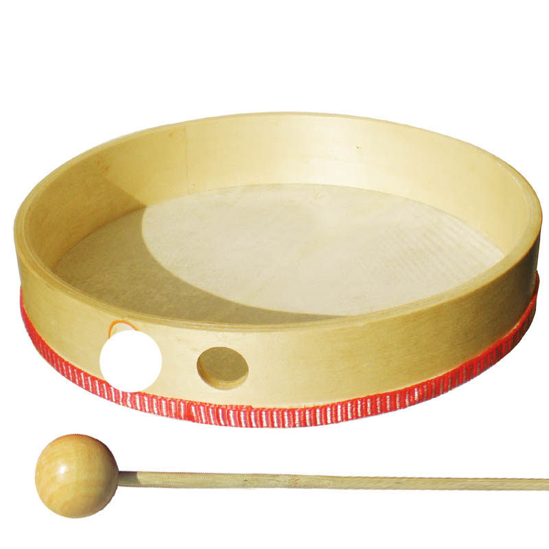 Environmental protection log children's drum imitation sheepskin hand beat drum Children's tambourine Baby snare drum toy