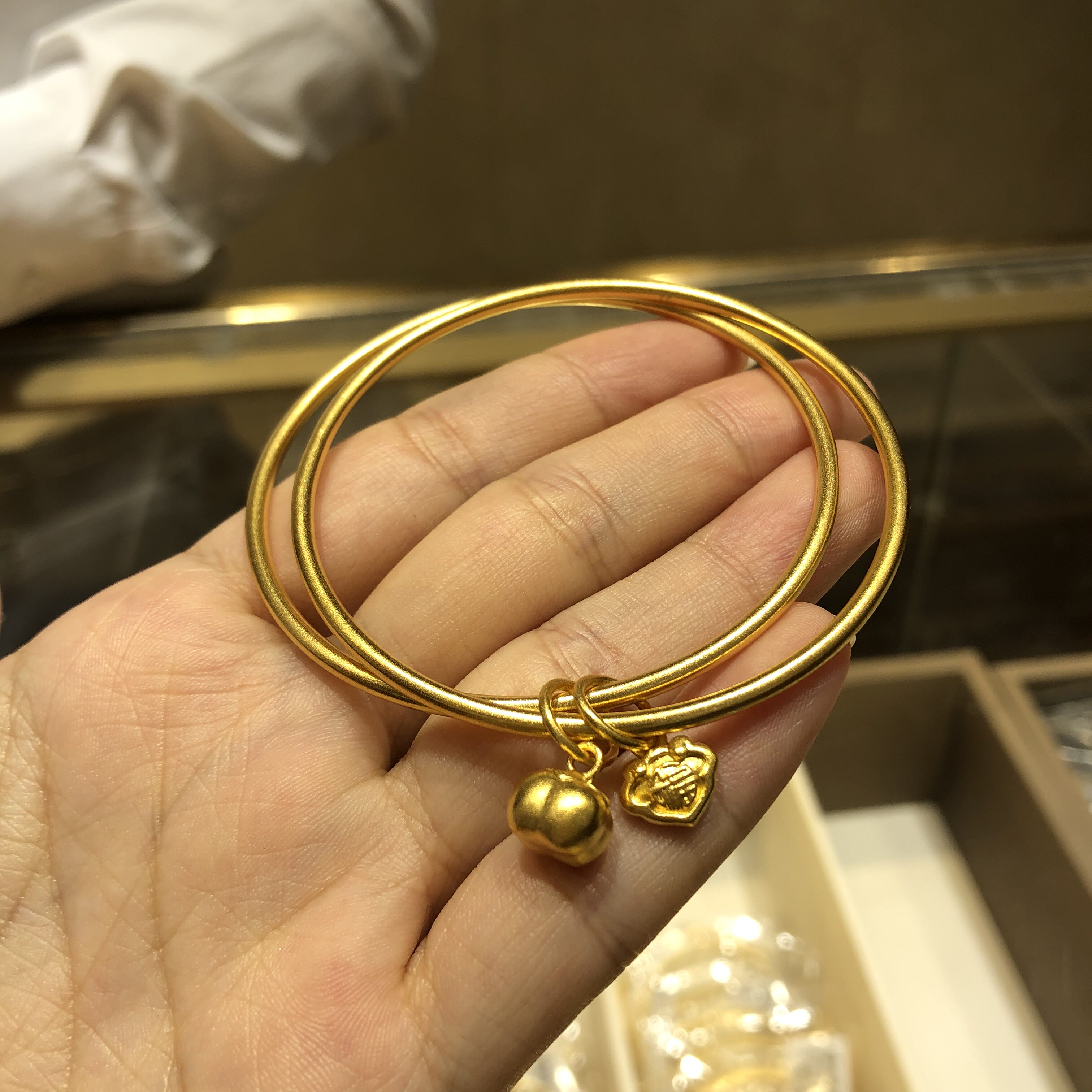 Everyone's altar jewelry ancient method gold everything wishful gold bracelet persimmon blessing brand stacked simple elegant bracelet pure gold 999