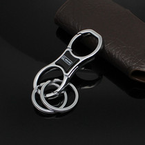 Japanese-American creative double ring Mens Womens waist buckle simple alloy car keychain pendant gift