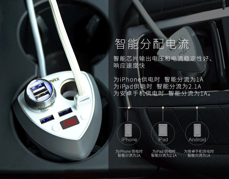 chargeur REMAX 3.4A, 3A - Ref 1300121 Image 10