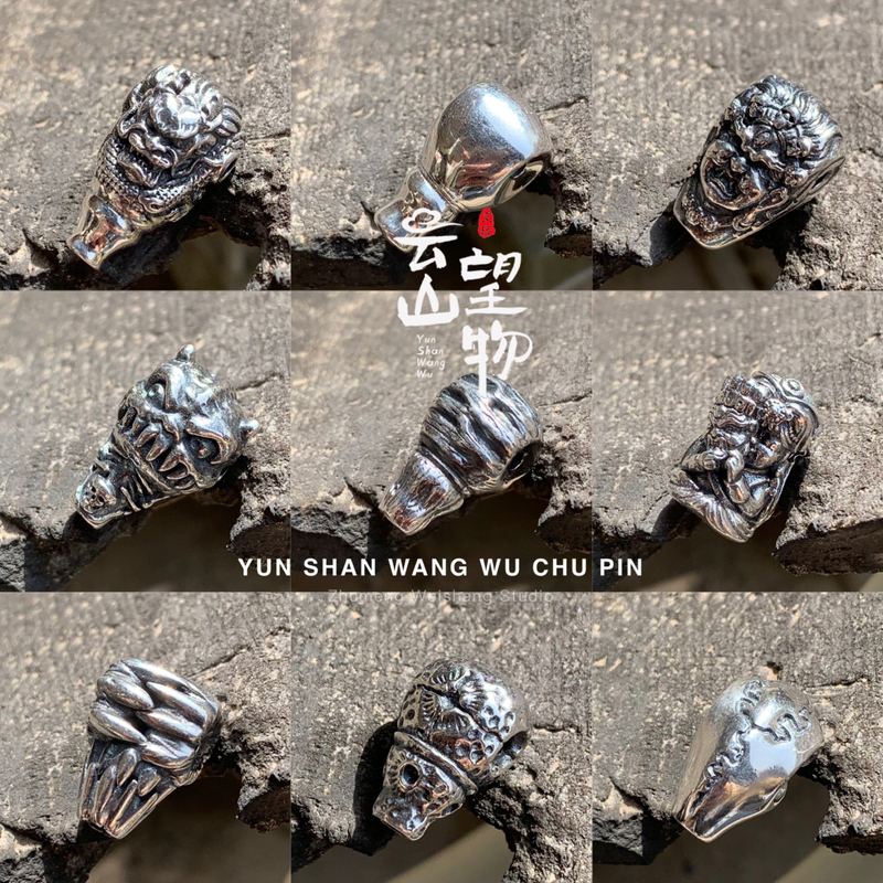 S925 Silver Three-Way Connector, Large Black Head Dragon Three-Way Connector, Passion Fruit Three-Way Connector, Personalized Combination