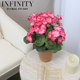 Nordic Artificial Geranium Flower with Red Clay Pot Small Potted Plant French Pastoral Natural Style Home Decoration Ornament