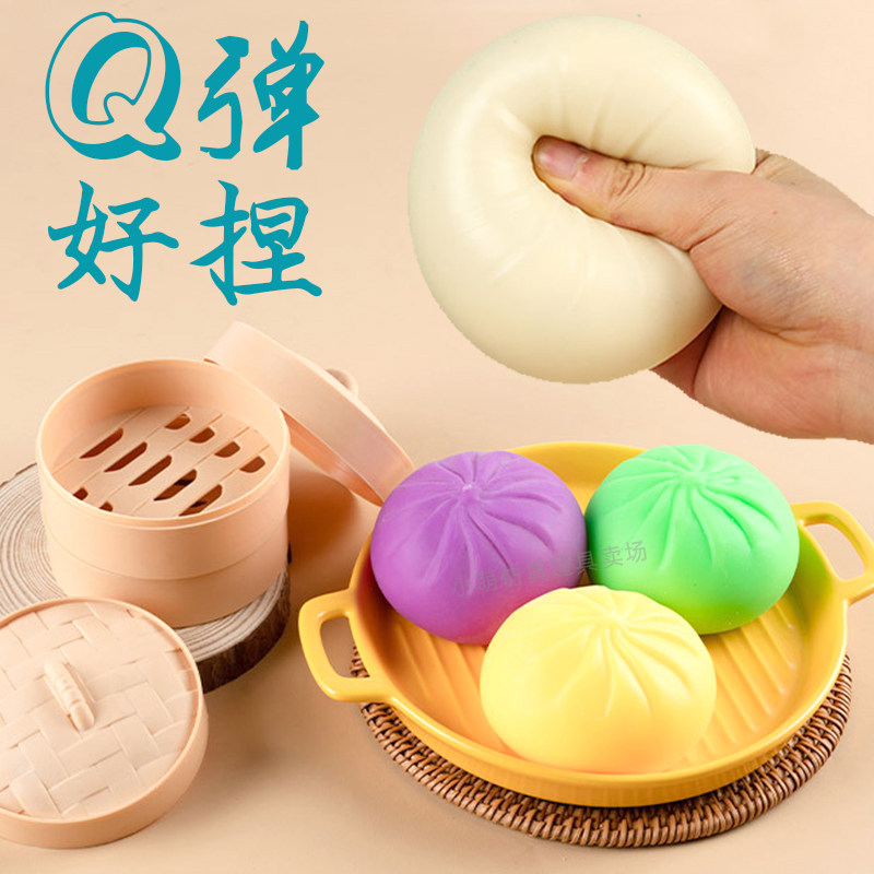 Simulation fake bun steamer model slow rebound decompression foam toy Xiaolongbao barbecued pork steamed bun food props
