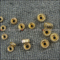 The United States imported 14K gold che lun zhu spacer bead stack bead fringe che lun zhu with beads fitting 2 * 5mm beads do not fade