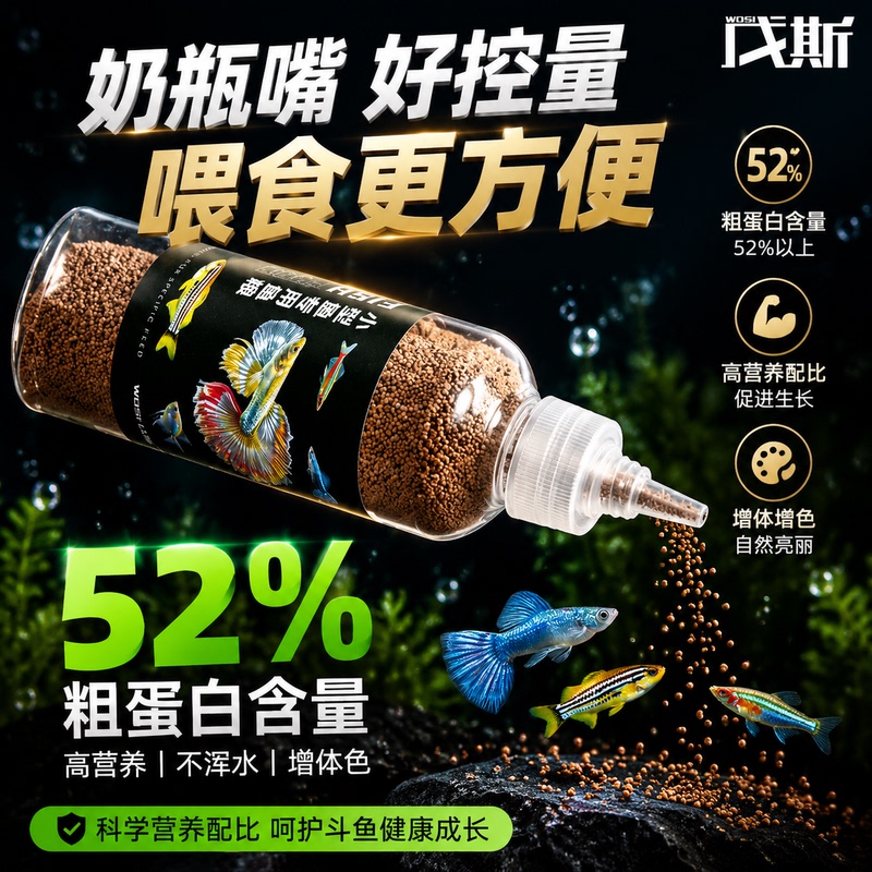 Small Fish Feed, Small Pellets, Zebra Guppy, Tropical Fish, Green Killifish, Sinking Type, High-Protein Fish Food, Color-Enhancing Fish Food