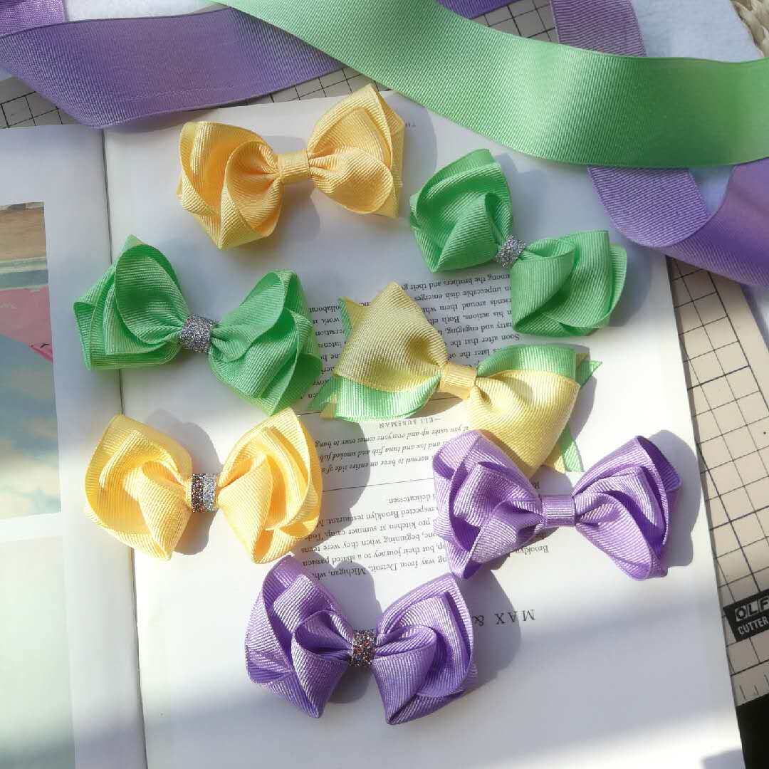 Classic durable color system Korean custom high-end Korean silk rib with handmade bow No.4 color system