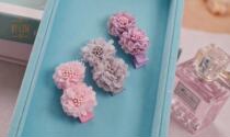 Homemade 2 8cm large pure handmade flowers multi-layer diy fabric decoration three-color lace clothing accessories