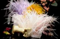 Old Shop Dying Class hump Feather Diy Hand Dress Blue Pink Trim White 90cm