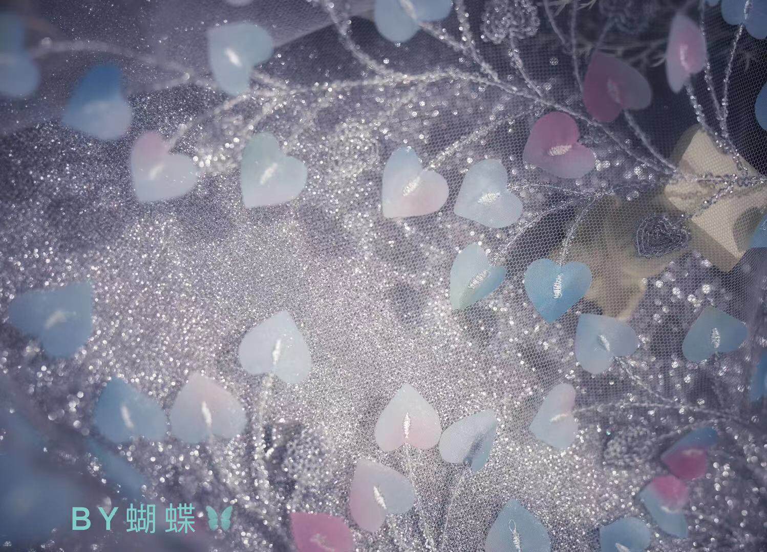 Peach heart yarn three-color peach heart yarn blue yellow pink handmade jewelry accessories 50 cm distribution