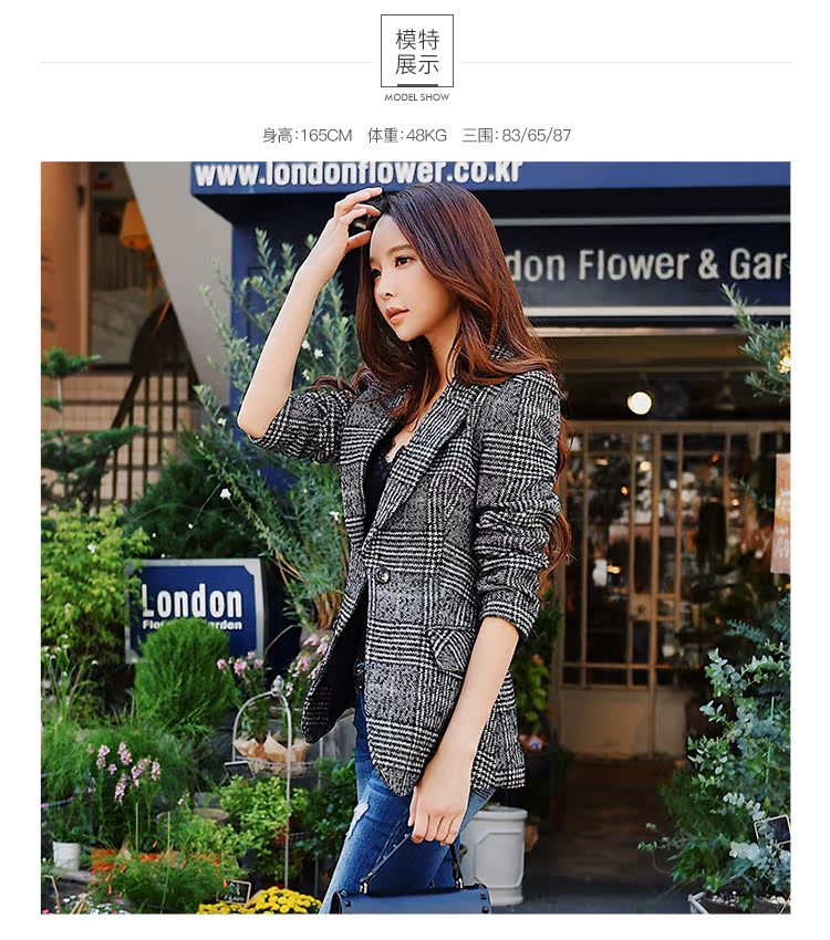Búp bê lớn màu hồng thu đông 2018 mới đẹp trai retro Slim eo phù hợp với cổ áo kẻ sọc đen trắng nữ áo dạ dài nữ