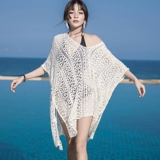 Шерстяной трикотажный пляжный купальник, куртка, одежда для защиты от солнца, большой размер