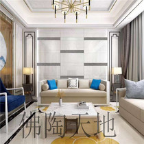 TV background wall tiles marble inlaid metal wall panels living room modern simple Roman column microcrystalline stone
