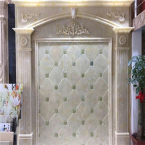 Imitation jade Roman columns TV background wall tiles European style living room stone TV wall border line decorative shape