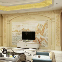 Factory direct sales TV background wall European style living room full-body granite marble Roman columns Roman columns double columns