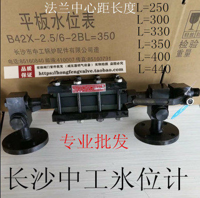 Double-sided flat glass water level gauge B42X-2 5 6-2B boiler water level gauge Changsha Zhonggong water level gauge