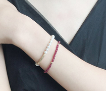 And pearls more with Oh~ custom collectible garnet fine bracelet hand string imported 14K gold