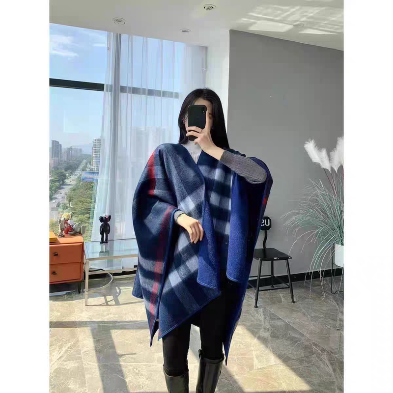 Bajia Plaid Cape Shawl Oo Bajia Plaid Cape Shawl Oo