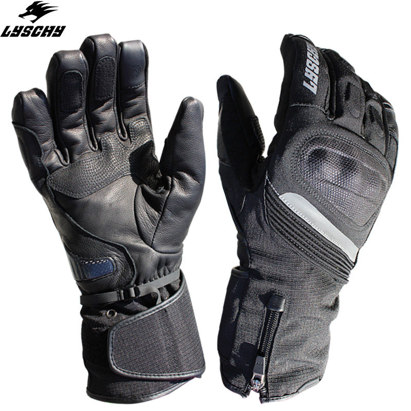 LYSCHY Thunder Fin Motorcycle Winter Riding Gloves Waterproof Windproof warm and thickened Long Rider Gloves-Taobao