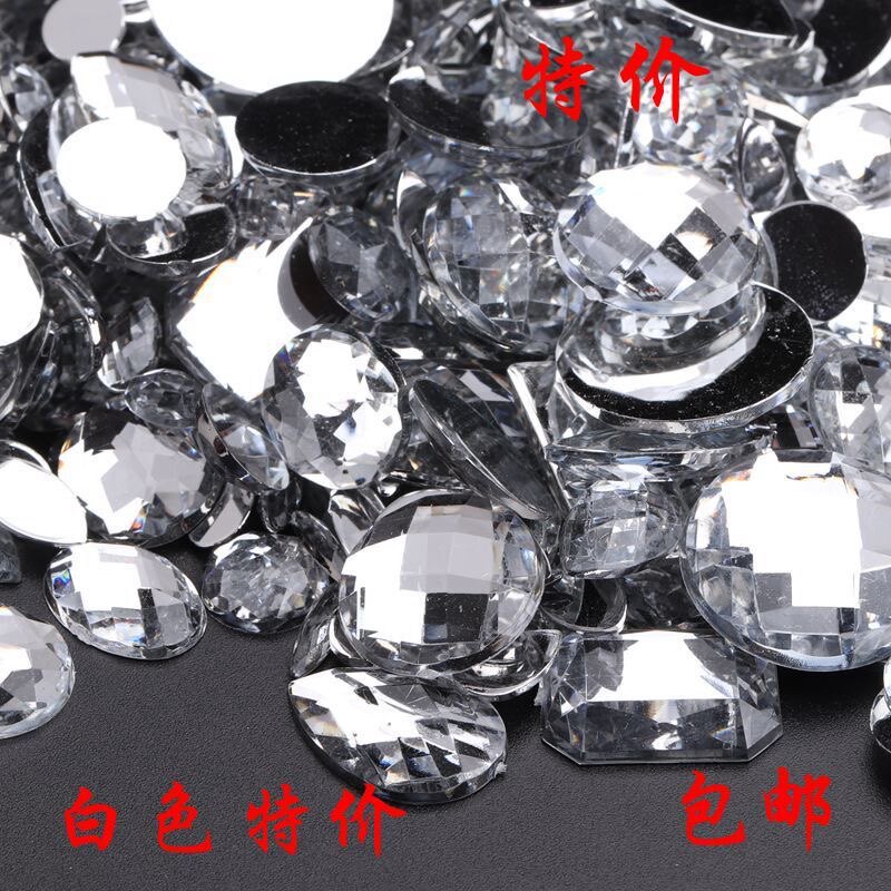 Do not hurt the hand super flash authentic Taiwan bay acrylic hand sewn flat bottom drill belt hole drill white wedding dress dress accessories