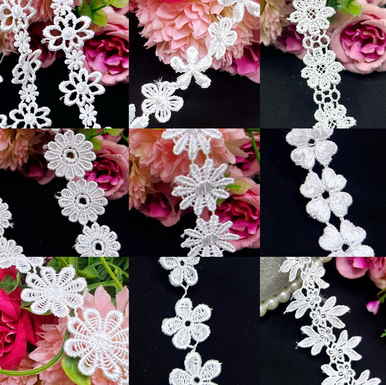 Baiji delicate water lace lace lace water-soluble lace wedding veil decorated small flower lace lace