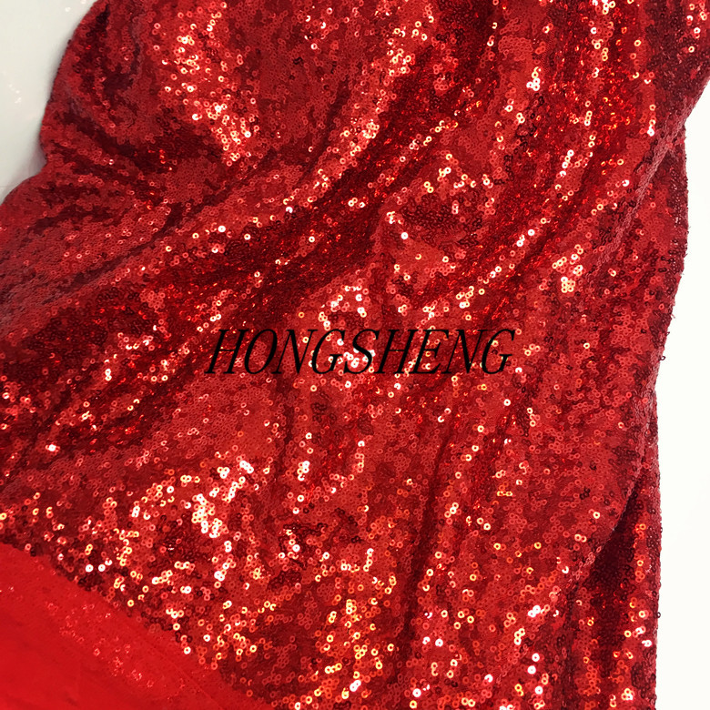 3mm Bright Red Sequin Fabric, Gold Sequins, Extra Dense Stage Costume Dress Fabric, Mermaid Skirt Fabric Material