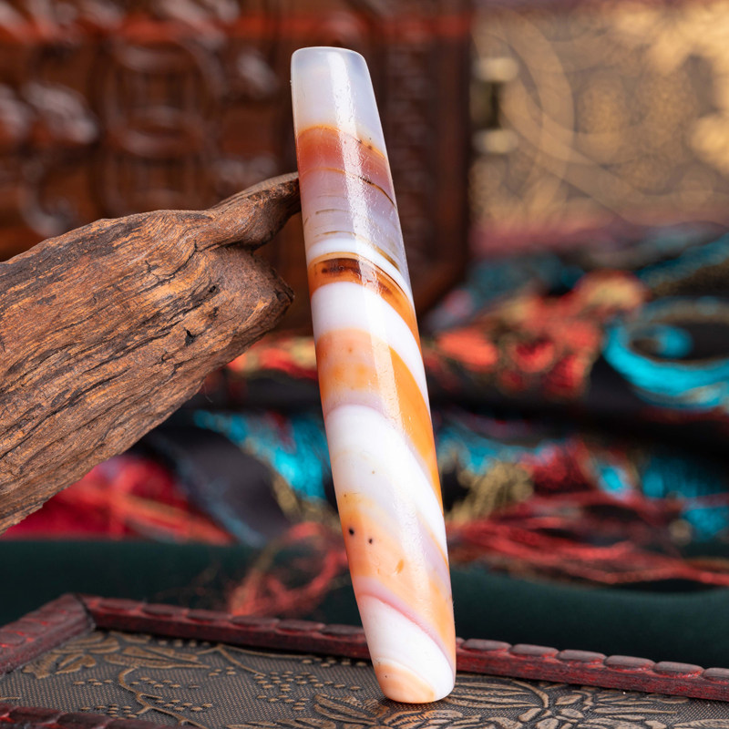 Collection grade jade medullary old Lezione tube beads to pure genuine products Rainbow line Everest necklace pendant male and female