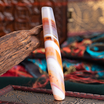 Collected chalcedony old Les Zi Siya pipe beads to pure authentic rainbow beads celestial necklace pendant men and women