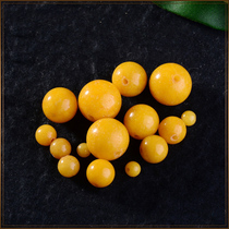 Bracelet beads accessories chicken yellow beeswax Jade Jade round beads with beads natural Topaz agate DIY loose beads