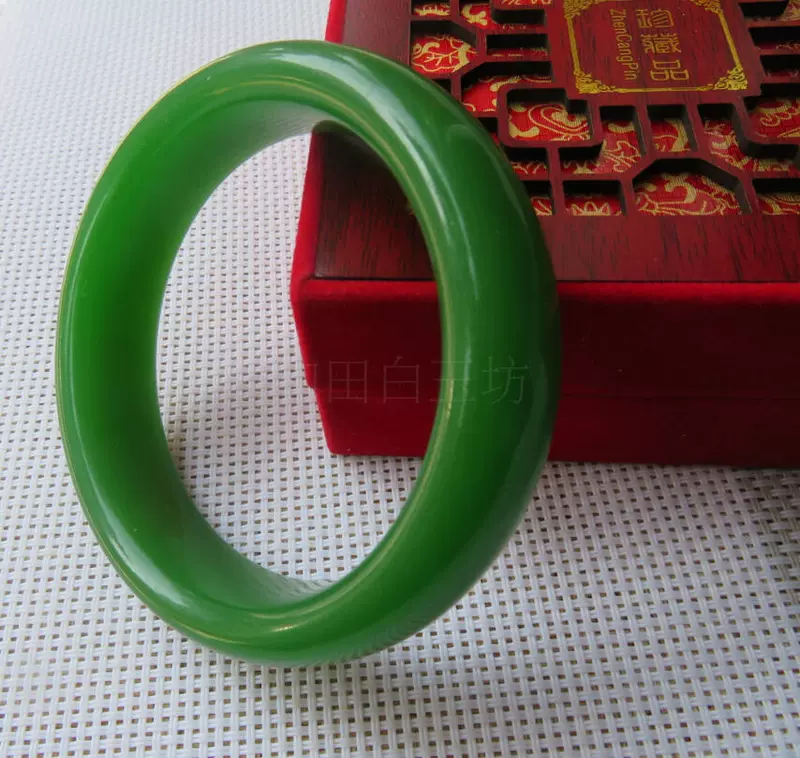 Green Narrow Edition Phiên bản thủy tinh Vòng đeo tay giả Tân Cương Hetian Biyu Bracelet Trang sức thời trang Vòng tay không ngọc Ngọc quà tặng ngày của mẹ