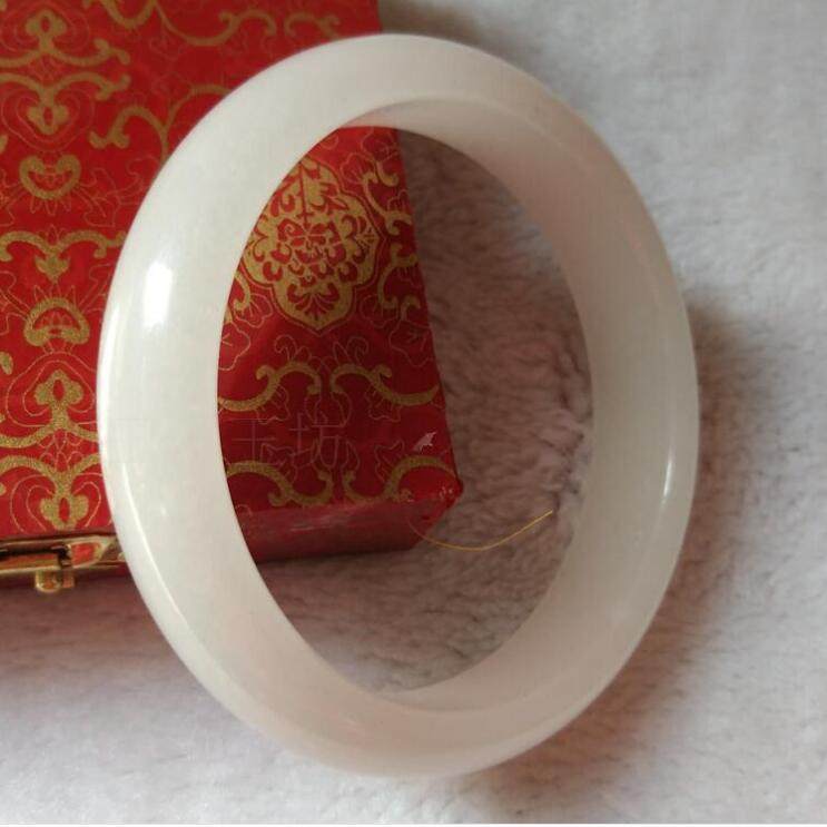 Natural jade bracelet Xinjiang Baiyu jade bracelet calcite white jade bracelet female section student white jade bracelets-Taobao