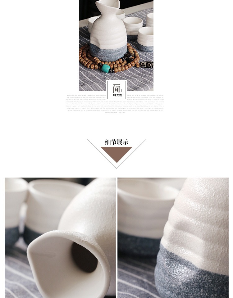 Rượu phong cách Nhật Bản và rượu sake rượu nhỏ bình gốm đặt rượu vang trắng rượu vang nhỏ rượu vang thủy tinh rượu vang chai rượu quà tặng - Rượu vang giá để rượu