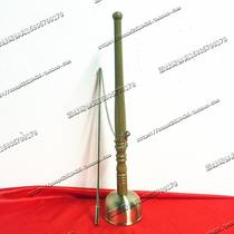 Buddhist temple supplies ritual instrument chime Taiwan green sandalwood straight handle chime plus silver chime medium large size with pleasant sound quality