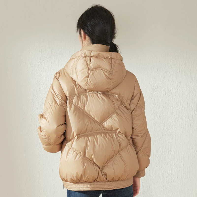 Куртка с утеплением с капюшоном, oversize, гусь пух